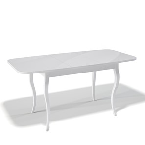 Кухонный стол раскладной Kenner 1200C (Белый/Стекло белое сатин) во Владивостоке - предосмотр 1