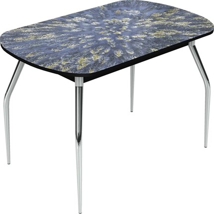 Кухонный стол раскладной Ривьера исп.2 хром №5 (Exclusive h167/черный) в Артеме - изображение