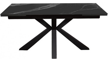 Стол раздвижной DikLine SFE140 Керамика Черный мрамор/подстолье черное/опоры черные (2 уп.) во Владивостоке - предосмотр 1