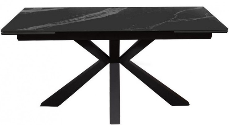 Стол раздвижной DikLine SFE140 Керамика Черный мрамор/подстолье черное/опоры черные (2 уп.) в Артеме - изображение 1
