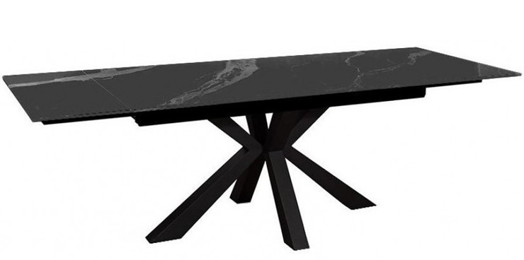 Стол раздвижной DikLine SFE140 Керамика Черный мрамор/подстолье черное/опоры черные (2 уп.) в Артеме - изображение 3