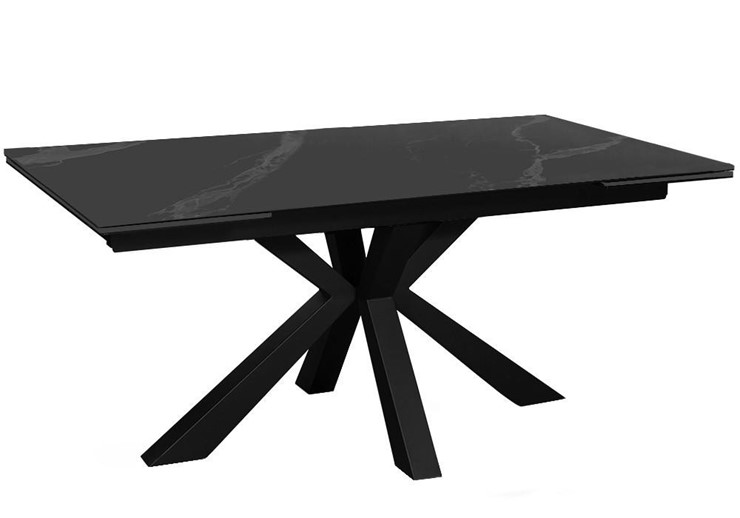 Стол раздвижной DikLine SFE160 Керамика Черный мрамор/подстолье черное/опоры черные (2 уп.) в Находке - изображение 1