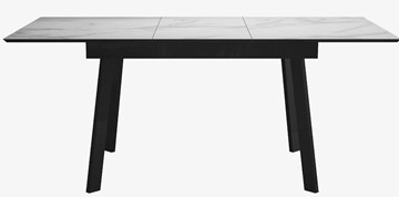 Стол на кухню раздвижной DikLine SFH125 стекло Оптивайт Белый мрамор/подстолье черное во Владивостоке - предосмотр 4
