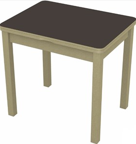 Кухонный стол раздвижной Бари дерево №8 (стекло коричневое/дуб выбеленный) в Уссурийске