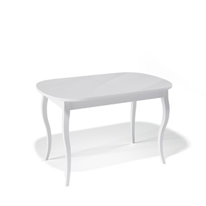 Кухонный раздвижной стол Kenner 1300C (Белый/Стекло белое глянец) в Артеме