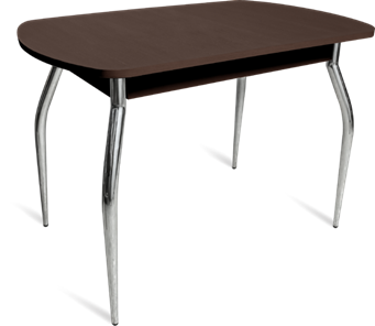 Кухонный стол ПГ-06 ЛДСП, венге ЛДСП/35 гнутые металл хром в Артеме