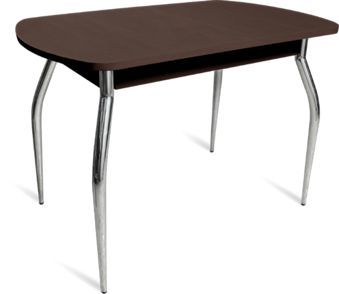 Кухонный стол ПГ-06 ЛДСП, венге ЛДСП/35 гнутые металл хром в Артеме - изображение