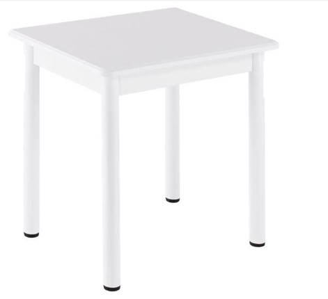 Кухонный пристенный стол НСПА-07 МДФ, белый МДФ/белое дерево/36 прямые трубки белый в Уссурийске - изображение