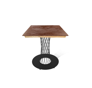 Керамический обеденный стол SHT-TU3-1/ТT8 60/60 (черный муар/прозрачный лак/коричневая сепия) в Находке