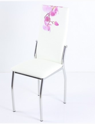 Стул В-610 СТ хром люкс/белый, фотопечать орхидея в Артеме - изображение