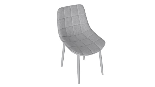 Обеденный стул Boston (Белый муар/Велюр V004 светло-серый) в Уссурийске - изображение