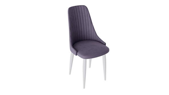 Обеденный стул Франк (конус) исп2 (Белый матовый/Микровелюр Фиолетовый) во Владивостоке - изображение