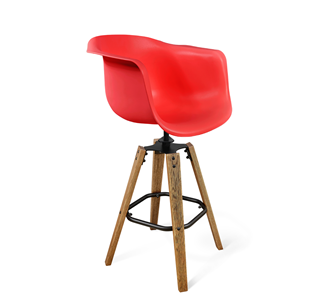 Барный стул SHT-ST31/S93 (красный/брашированный коричневый/черный муар) в Артеме