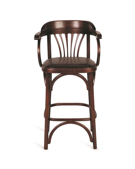 Барный стул 750 мягкий (темный тон, экокожа коричневая) во Владивостоке - изображение 3