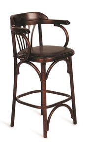 Барный стул 750 мягкий (темный тон, экокожа коричневая) в Уссурийске