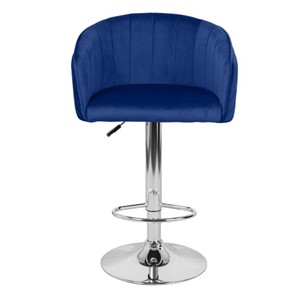 Мягкий барный стул Марк WX-2325 велюр синий во Владивостоке - предосмотр