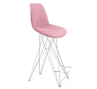 Барный стул SHT-ST29-С22 / SHT-S66 (розовый зефир/хром лак) во Владивостоке - предосмотр