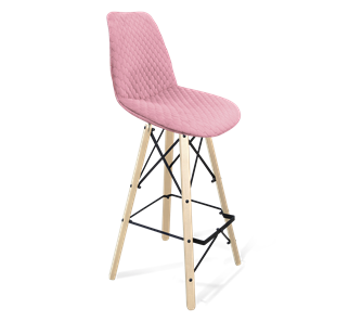 Барный стул SHT-ST29-С22 / SHT-S80 (розовый зефир/прозрачный лак/черный) во Владивостоке
