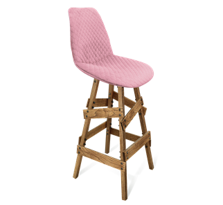 Барный стул SHT-ST29-С22 / SHT-S81 (розовый зефир/брашированный коричневый) в Артеме