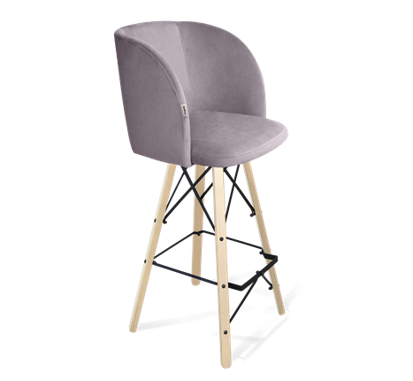 Барный стул SHT-ST33 / SHT-S80 (сиреневая орхидея/прозрачный лак/черный) во Владивостоке - изображение