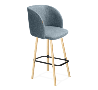 Барный стул SHT-ST33 / SHT-S94 (синий лед/прозрачный лак/черный муар) в Артеме