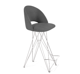 Барный стул SHT-ST34 / SHT-S66 (платиново-серый/хром лак) в Артеме