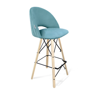 Барный стул SHT-ST34-1 / SHT-S80 (голубая пастель/прозрачный лак/черный) в Артеме