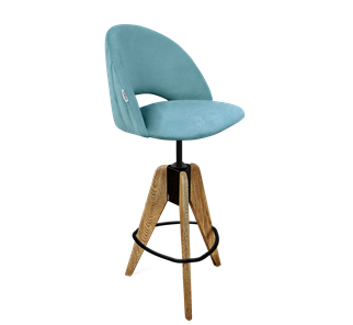 Барный стул SHT-ST34-1 / SHT-S92 (голубая пастель/браш.коричневый/черный муар) в Уссурийске