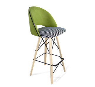 Барный стул SHT-ST34-3 / SHT-S80 (оливковый/гусиная лапка/прозрачный лак/черный) в Артеме