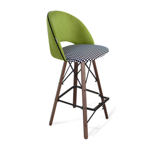 Барный стул SHT-ST34-3 / SHT-S80 (оливковый/гусиная лапка/темный орех/черный) в Артеме