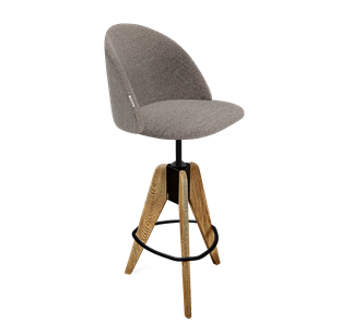 Барный стул SHT-ST35 / SHT-S92 (тростниковый сахар/браш.коричневый/черный муар) в Находке