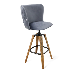 Барный стул SHT-ST36-3 / SHT-S93 (нейтральный серый/браш.коричневый/черный муар) в Артеме