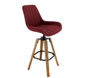 Барный стул SHT-ST37 / SHT-S93 (рубиновое вино/браш.коричневый/черный муар) в Артеме
