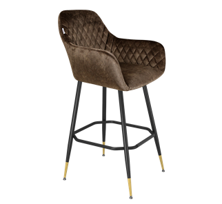 Барный стул SHT-ST38 / SHT-S148 (кофейный трюфель/черный муар/золото) в Артеме