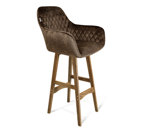Барный стул SHT-ST38 / SHT-S65 (кофейный трюфель/дуб брашированный коричневый) во Владивостоке - изображение