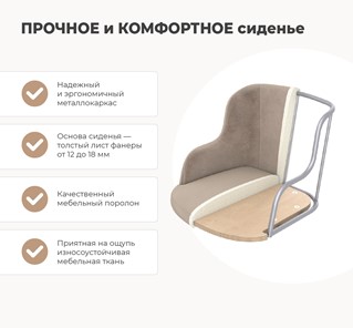 Барный стул SHT-ST39 / SHT-S29P (латте/хром лак) во Владивостоке - предосмотр 8