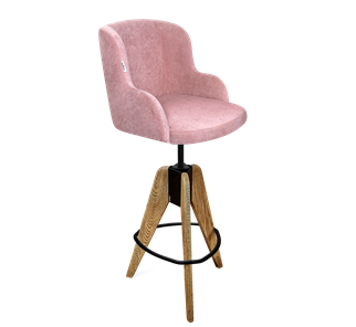 Барный стул SHT-ST39 / SHT-S92 (пыльная роза/браш.коричневый/черный муар) в Уссурийске