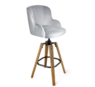 Барный стул SHT-ST39-1 / SHT-S93 (серое облако/браш.коричневый/черный муар) в Артеме