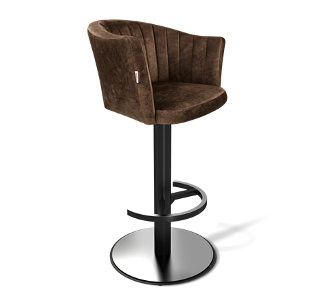Барный стул SHT-ST42-1 / SHT-S137 (кофейный трюфель/стальной/черный муар) во Владивостоке - изображение