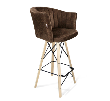 Барный стул SHT-ST42-1 / SHT-S80 (кофейный трюфель/прозрачный лак/черный муар) в Уссурийске - изображение