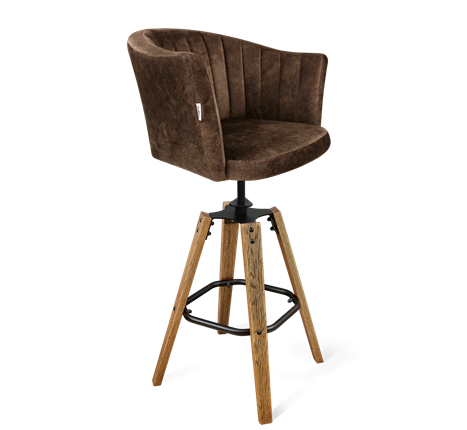 Барный стул SHT-ST42-1 / SHT-S93 (кофейный трюфель/браш.коричневый/черный муар) в Находке - изображение