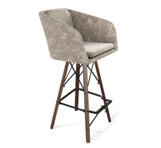 Барный стул SHT-ST43-1 / SHT-S80 (карамельный латте/темный орех/черный) в Артеме
