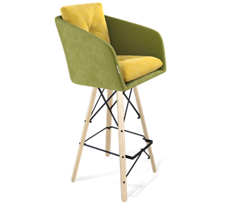 Барный стул SHT-ST43-2 / SHT-S80 (фисташковый десерт/прозрачный лак/черный) в Артеме