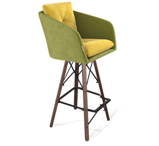 Барный стул SHT-ST43-2 / SHT-S80 (фисташковый десерт/темный орех/черный) в Артеме
