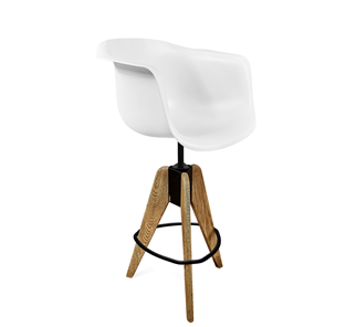 Барный стул SHT-ST31/S92 (белый/брашированный коричневый/черный муар) в Артеме