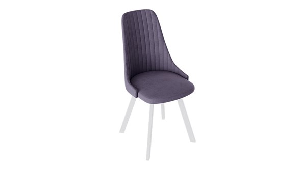 Обеденный стул Франк (паук) исп2 (Белый матовый/Микровелюр Фиолетовый) в Артеме - изображение