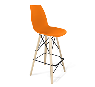 Барный стул SHT-ST29/S80 (оранжевый ral2003/прозрачный лак/черный) в Уссурийске