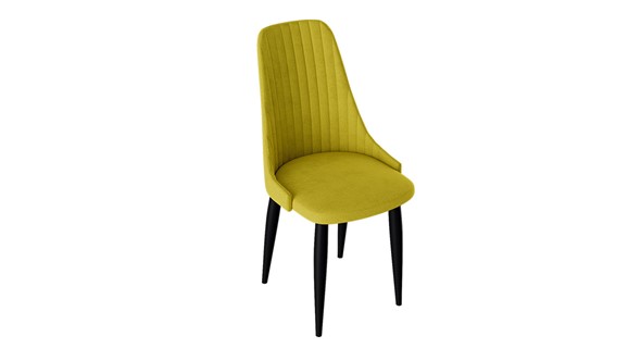 Обеденный стул Франк (конус) исп2 (Черный матовый/Микровелюр Желтый) в Артеме - изображение