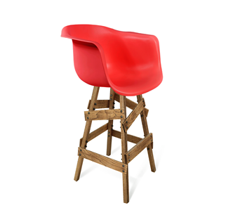 Барный стул SHT-ST31/S81 (красный/брашированный коричневый) в Находке