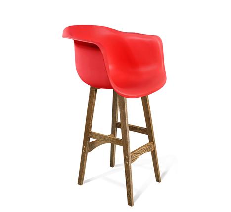 Барный стул SHT-ST31/S65 (красный/дуб брашированный коричневый) во Владивостоке - изображение